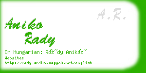 aniko rady business card